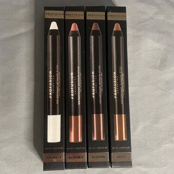 Profusion Cosmetics Other - Profusion Cosmetics Shadow Sticks 4 Qty - Sparkle, Glimmer, Glisten, & Glitz NWT